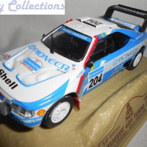 PEUGEOT 405 TURBO 16 N°204 DU RALLYE PARIS-DAKAR 1989 1/43ème